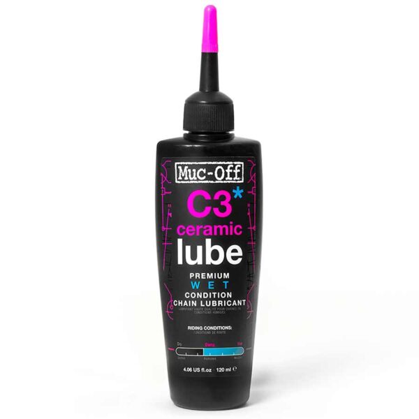 Muc-Off, C3 Wet Ceramic, Lubrifiant à chaîne, 120ml